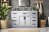 Elegant Lighting Alden Vanity Cabinet 2Dr7Dw 54 Inch W x 22 Inch D x 35 Inch H in Grey Model: VF29754GR