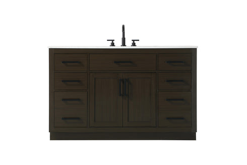 Elegant Lighting Alden Vanity Cabinet 2Dr7Dw 54 Inch W x 22 Inch D x 35 Inch H in Mocha Brown Model: VF29754MMB