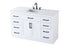 Elegant Lighting Alden Vanity Cabinet 2Dr7Dw 54 Inch W x 22 Inch D x 35 Inch H in White Model: VF29754WH