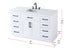 Elegant Lighting Alden Vanity Cabinet 2Dr7Dw 54 Inch W x 22 Inch D x 35 Inch H in White Model: VF29754WH