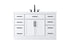 Elegant Lighting Alden Vanity Cabinet 2Dr7Dw 54 Inch W x 22 Inch D x 35 Inch H in White Model: VF29754WH