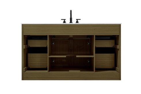 Elegant Lighting Alden Vanity Cabinet 2Dr7Dw 60 Inch W x 22 Inch D x 35 Inch H in Chestnut Brown Model: VF29760MCB