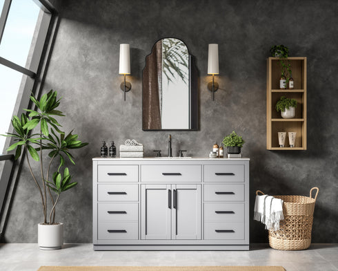 Elegant Lighting Alden Vanity Cabinet 2Dr7Dw 60 Inch W x 22 Inch D x 35 Inch H in Grey Model: VF29760GR