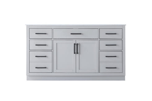 Elegant Lighting Alden Vanity Cabinet 2Dr7Dw 60 Inch W x 22 Inch D x 35 Inch H in Grey Model: VF29760GR