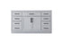 Elegant Lighting Alden Vanity Cabinet 2Dr7Dw 60 Inch W x 22 Inch D x 35 Inch H in Grey Model: VF29760GR