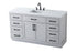 Elegant Lighting Alden Vanity Cabinet 2Dr7Dw 60 Inch W x 22 Inch D x 35 Inch H in Grey Model: VF29760GR