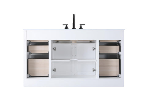 Elegant Lighting Alden Vanity Cabinet 2Dr7Dw 60 Inch W x 22 Inch D x 35 Inch H in White Model: VF29760WH