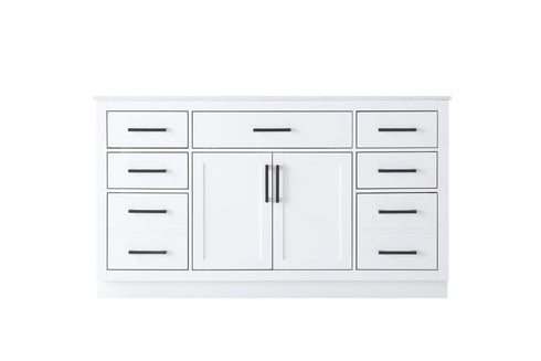 Elegant Lighting Alden Vanity Cabinet 2Dr7Dw 60 Inch W x 22 Inch D x 35 Inch H in White Model: VF29760WH