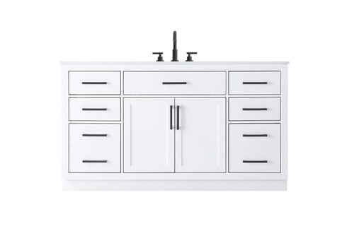 Elegant Lighting Alden Vanity Cabinet 2Dr7Dw 60 Inch W x 22 Inch D x 35 Inch H in White Model: VF29760WH