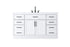 Elegant Lighting Alden Vanity Cabinet 2Dr7Dw 60 Inch W x 22 Inch D x 35 Inch H in White Model: VF29760WH