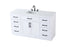 Elegant Lighting Alden Vanity Cabinet 2Dr7Dw 60 Inch W x 22 Inch D x 35 Inch H in White Model: VF29760WH