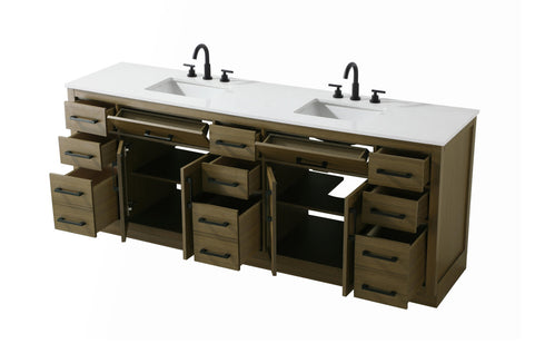 Elegant Lighting Alden Vanity Cabinet 4Dr11Dw 84 Inch W x 22 Inch D x 35 Inch H in Chestnut Brown Model: VF29784DMCB