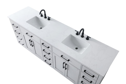 Elegant Lighting Alden Vanity Cabinet 4Dr11Dw 84 Inch W x 22 Inch D x 35 Inch H in Grey Model: VF29784DGR