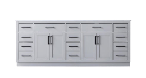 Elegant Lighting Alden Vanity Cabinet 4Dr11Dw 84 Inch W x 22 Inch D x 35 Inch H in Grey Model: VF29784DGR