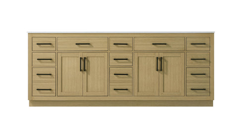 Elegant Lighting Alden Vanity Cabinet 4Dr11Dw 84 Inch W x 22 Inch D x 35 Inch H in Honey Brown Model: VF29784DMHB
