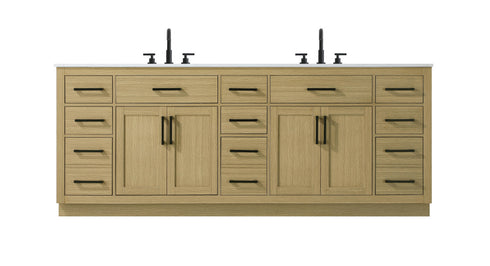 Elegant Lighting Alden Vanity Cabinet 4Dr11Dw 84 Inch W x 22 Inch D x 35 Inch H in Honey Brown Model: VF29784DMHB