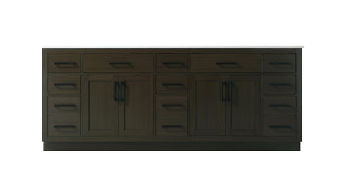 Elegant Lighting Alden Vanity Cabinet 4Dr11Dw 84 Inch W x 22 Inch D x 35 Inch H in Mocha Brown Model: VF29784DMMB