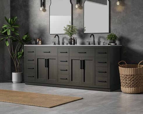 Elegant Lighting Alden Vanity Cabinet 4Dr11Dw 84 Inch W x 22 Inch D x 35 Inch H in Mocha Brown Model: VF29784DMMB