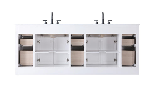 Elegant Lighting Alden Vanity Cabinet 4Dr11Dw 84 Inch W x 22 Inch D x 35 Inch H in White Model: VF29784DWH
