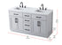 Elegant Lighting Alden Vanity Cabinet 4Dr5Dw 60 Inch W x 22 Inch D x 35 Inch H in Grey Model: VF29760DGR