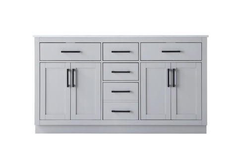 Elegant Lighting Alden Vanity Cabinet 4Dr5Dw 60 Inch W x 22 Inch D x 35 Inch H in Grey Model: VF29760DGR