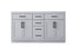 Elegant Lighting Alden Vanity Cabinet 4Dr5Dw 60 Inch W x 22 Inch D x 35 Inch H in Grey Model: VF29760DGR