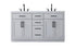 Elegant Lighting Alden Vanity Cabinet 4Dr5Dw 60 Inch W x 22 Inch D x 35 Inch H in Grey Model: VF29760DGR