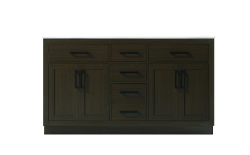 Elegant Lighting Alden Vanity Cabinet 4Dr5Dw 60 Inch W x 22 Inch D x 35 Inch H in Mocha Brown Model: VF29760DMMB