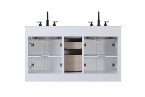 Elegant Lighting Alden Vanity Cabinet 4Dr5Dw 60 Inch W x 22 Inch D x 35 Inch H in White Model: VF29760DWH