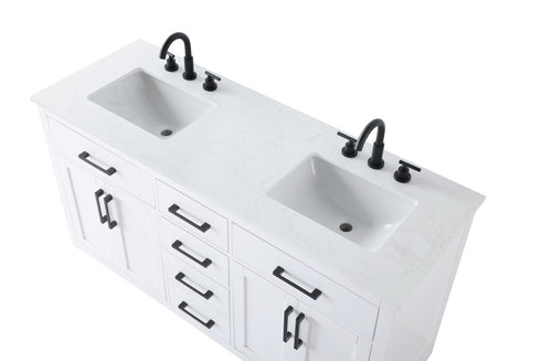 Elegant Lighting Alden Vanity Cabinet 4Dr5Dw 60 Inch W x 22 Inch D x 35 Inch H in White Model: VF29760DWH