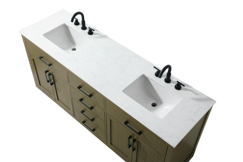 Elegant Lighting Alden Vanity Cabinet 4Dr5Dw 72 Inch W x 22 Inch D x 35 Inch H in Chestnut Brown Model: VF29772DMCB