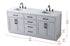 Elegant Lighting Alden Vanity Cabinet 4Dr5Dw 72 Inch W x 22 Inch D x 35 Inch H in Grey Model: VF29772DGR