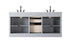 Elegant Lighting Alden Vanity Cabinet 4Dr5Dw 72 Inch W x 22 Inch D x 35 Inch H in Grey Model: VF29772DGR