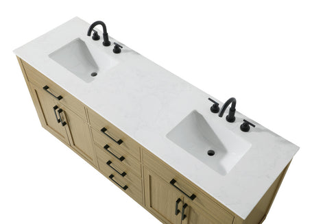 Elegant Lighting Alden Vanity Cabinet 4Dr5Dw 72 Inch W x 22 Inch D x 35 Inch H in Honey Brown Model: VF29772DMHB