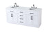 Elegant Lighting Alden Vanity Cabinet 4Dr5Dw 72 Inch W x 22 Inch D x 35 Inch H in White Model: VF29772DWH