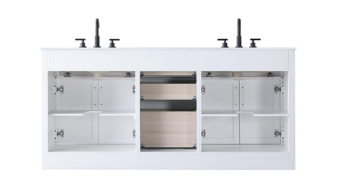 Elegant Lighting Alden Vanity Cabinet 4Dr5Dw 72 Inch W x 22 Inch D x 35 Inch H in White Model: VF29772DWH