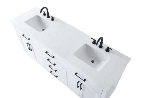 Elegant Lighting Alden Vanity Cabinet 4Dr5Dw 72 Inch W x 22 Inch D x 35 Inch H in White Model: VF29772DWH