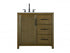 Elegant Lighting Alina 36 inch Single Bathroom Vanity in Chocolate Oak Model: VF29536CO