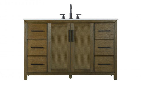 Elegant Lighting Alina 54 inch Single Bathroom Vanity in Chocolate Oak Model: VF29554CO