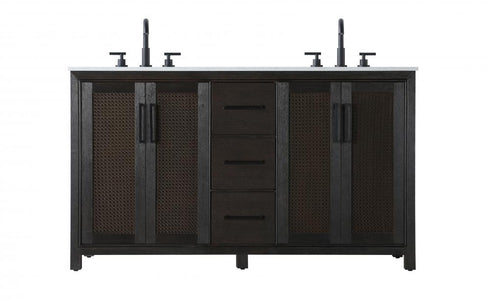 Elegant Lighting Alina 60 inch Double Bathroom Vanity in Chocolate Oak Model: VF29560DCO