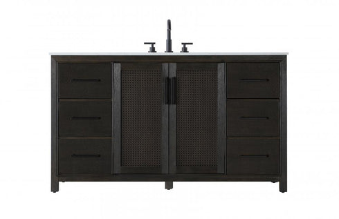 Elegant Lighting Alina 60 inch Single Bathroom Vanity in Chocolate Oak Model: VF29560CO