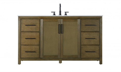 Elegant Lighting Alina 60 inch Single Bathroom Vanity in Chocolate Oak Model: VF29560CO