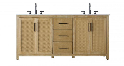 Elegant Lighting Alina 72 inch Double Bathroom Vanity in Chocolate Oak Model: VF29572DCO