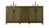 Elegant Lighting Alina 72 inch Double Bathroom Vanity in Chocolate Oak Model: VF29572DCO