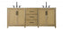 Elegant Lighting Alina 84 inch Double Bathroom Vanity in Chocolate Oak Model: VF29584DCO