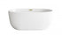Elegant Lighting Allegra 54 inch Soaking Bathtub in Glossy White with Brushed Gold Trim Model: BT10754GW-BGD