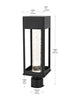 Elegant Lighting Amaris 18 inch LED Outdoor Post light in Black in Black and Clear Finish Model: OD604P18BK