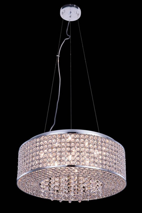 Elegant Lighting Amelie 4 light in Chrome Pendant Clear Royal Cut Crystal Model: V2914D12C/RC