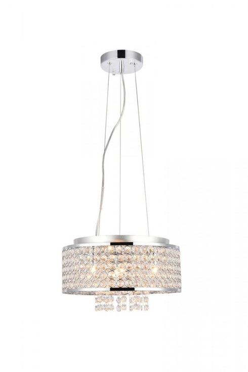 Elegant Lighting Amelie 4 light in Chrome Pendant Clear Royal Cut Crystal Model: V2914D12C/RC