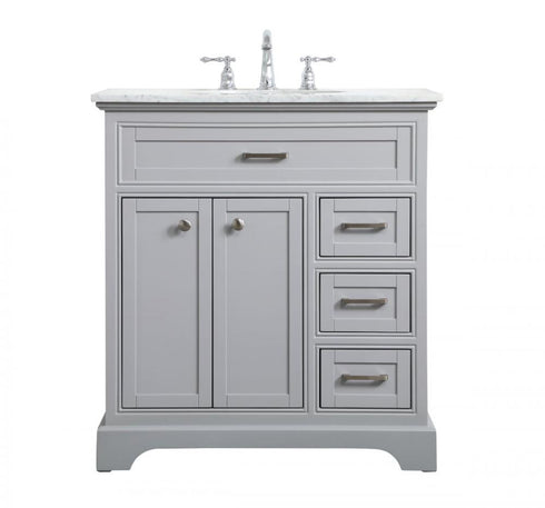 Elegant Lighting Americana 32 inch Single bathroom vanity in driftwood Model: VF15032DW